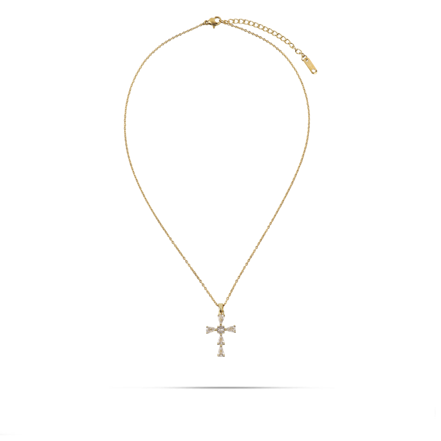 Κολιέ σταυρός με πέτρες ζιργκόν Mar and Mar Zavelle από ανοξείδωτο ατσάλι