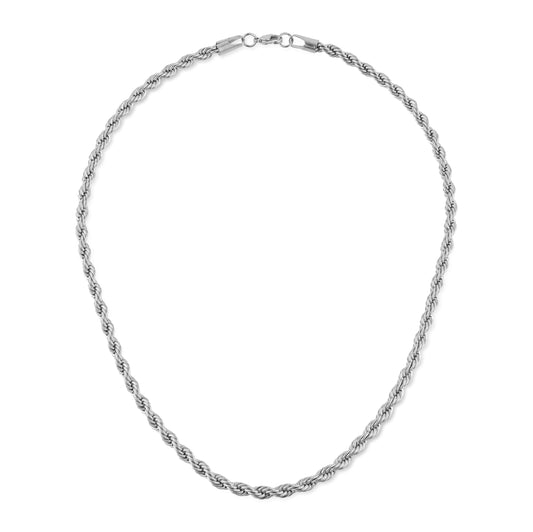Αλυσίδα λαιμού στριφτή Mar and Mar Rope (Twisted-Silver) από ανοξείδωτο ατσάλι