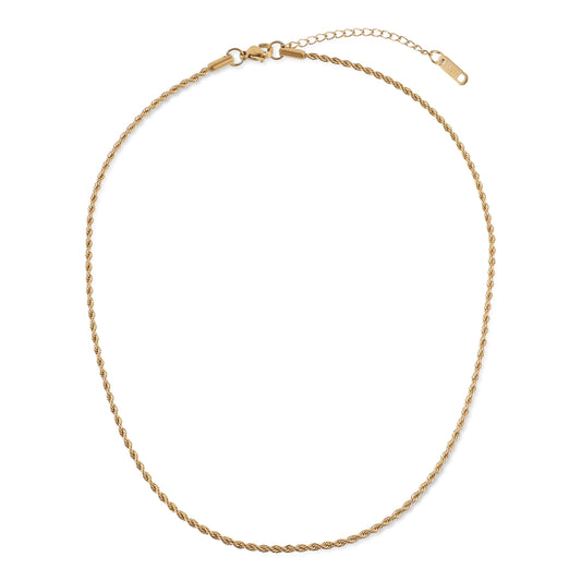 Αλυσίδα λαιμού στριφτή Mar and Mar Rope (Twisted-Gold) από ανοξείδωτο ατσάλι