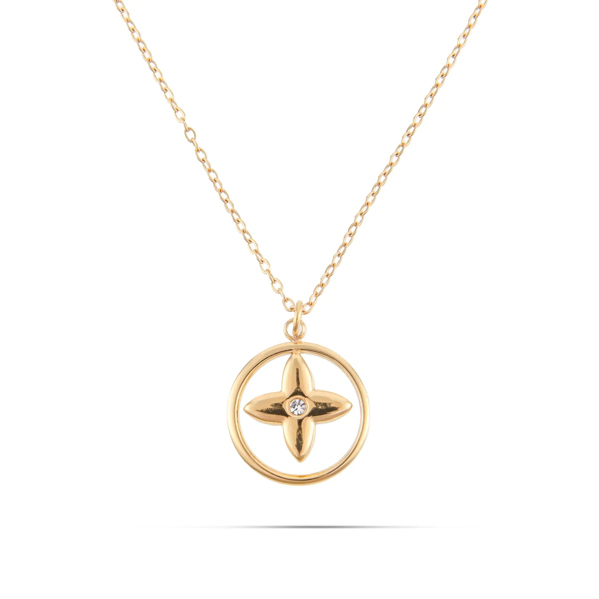 Κολιέ με πέτρα ζιργκόν Mar & Mar Jolanda IV (Gold) από ανοξείδωτο ατσάλι