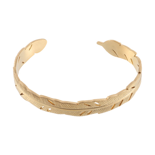 Βραχιόλι χειροπέδα φτερό Mar and Mar Feather από ανοξείδωτο ατσάλι