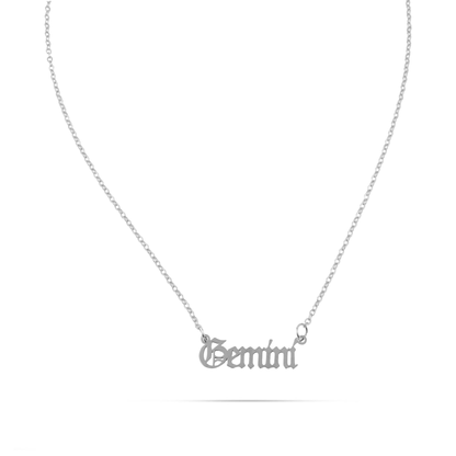 Κολιέ με ζώδιο Δίδυμοι Mar and Mar Gemini Silver από ανοξείδωτο ατσάλι