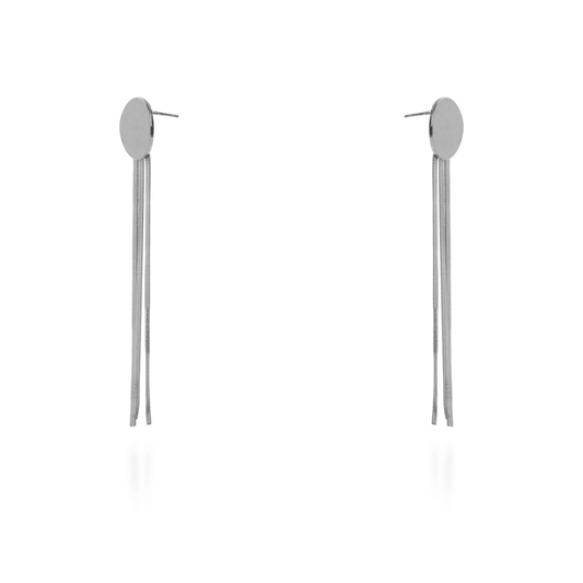 Σκουλαρίκια κρεμαστά Mar and Mar Bennita Oval (Silver) από ανοξείδωτο ατσάλι