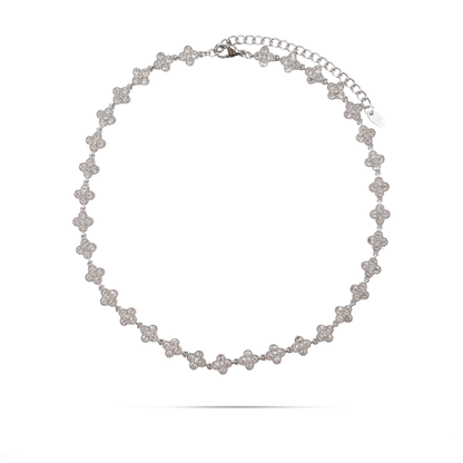 Κολιέ choker με πέτρες ζιργκόν Mar and Mar Athena Flower από ανοξείδωτο ατσάλι