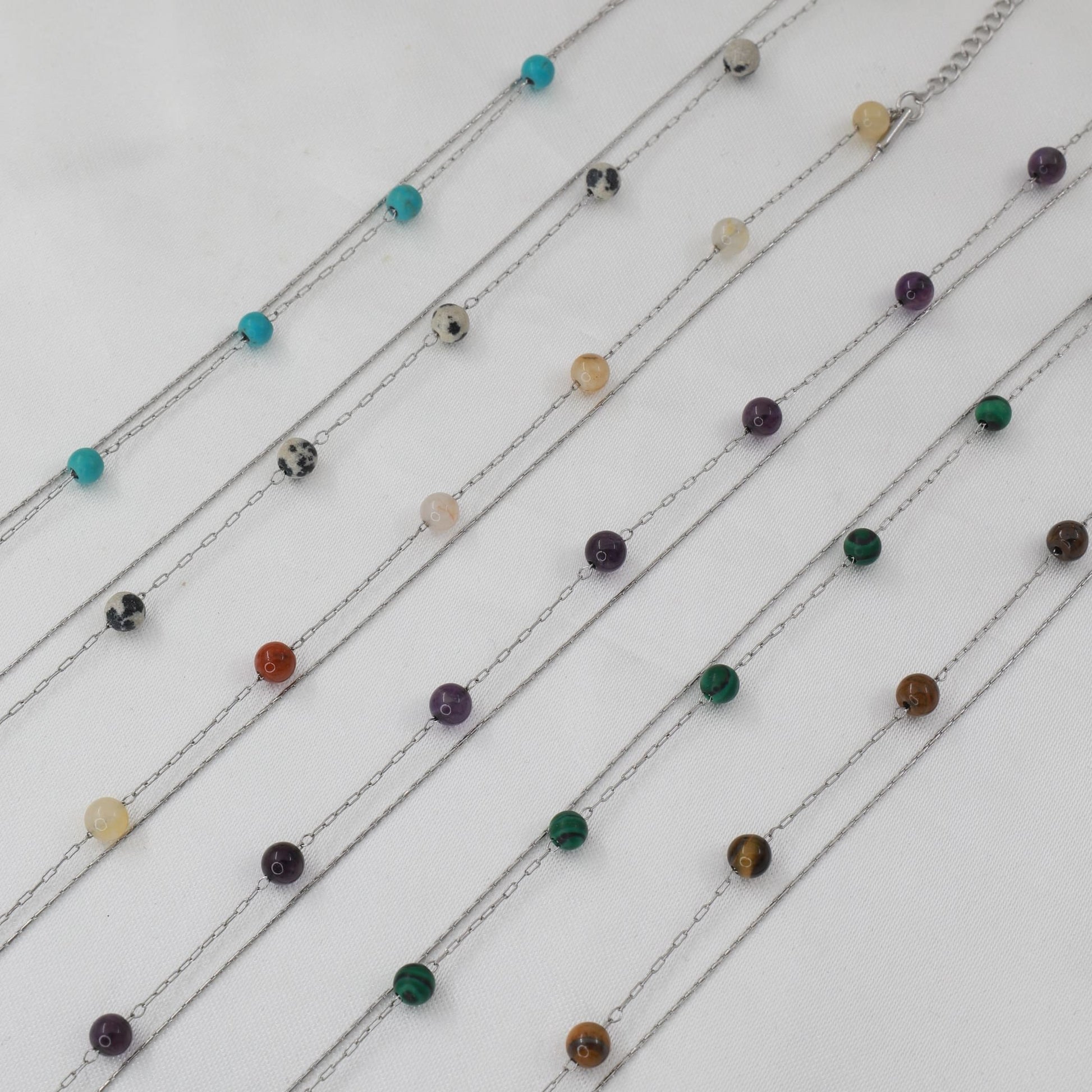 Αλυσίδα ποδιού διπλή με χάντρες Mar & Mar Carina Anklet από ανοξείδωτο ατσάλι