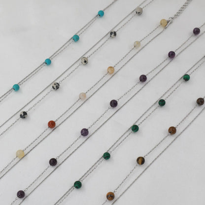 Αλυσίδα ποδιού διπλή με χάντρες Mar & Mar Carina Anklet από ανοξείδωτο ατσάλι