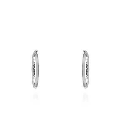 Σκουλαρίκια κρίκοι Mar and Mar Acrol (3,5 cm-Silver) από ανοξείδωτο ατσάλι