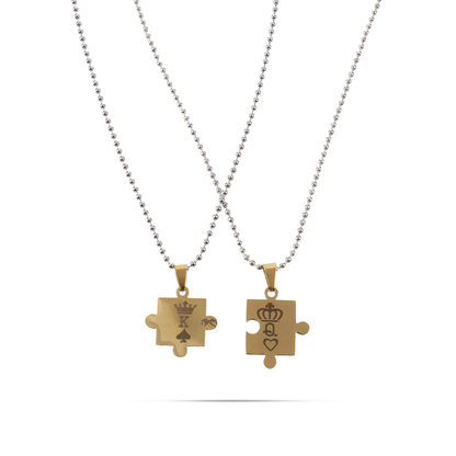 Κολιέ κομμάτια παζλ Mar and Mar Puzzle K and Q από ανοξείδωτο ατσάλι