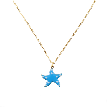 Κολιέ με κρεμαστό αστερία Mar and Mar Starfish Blue από ανοξείδωτο ατσάλι