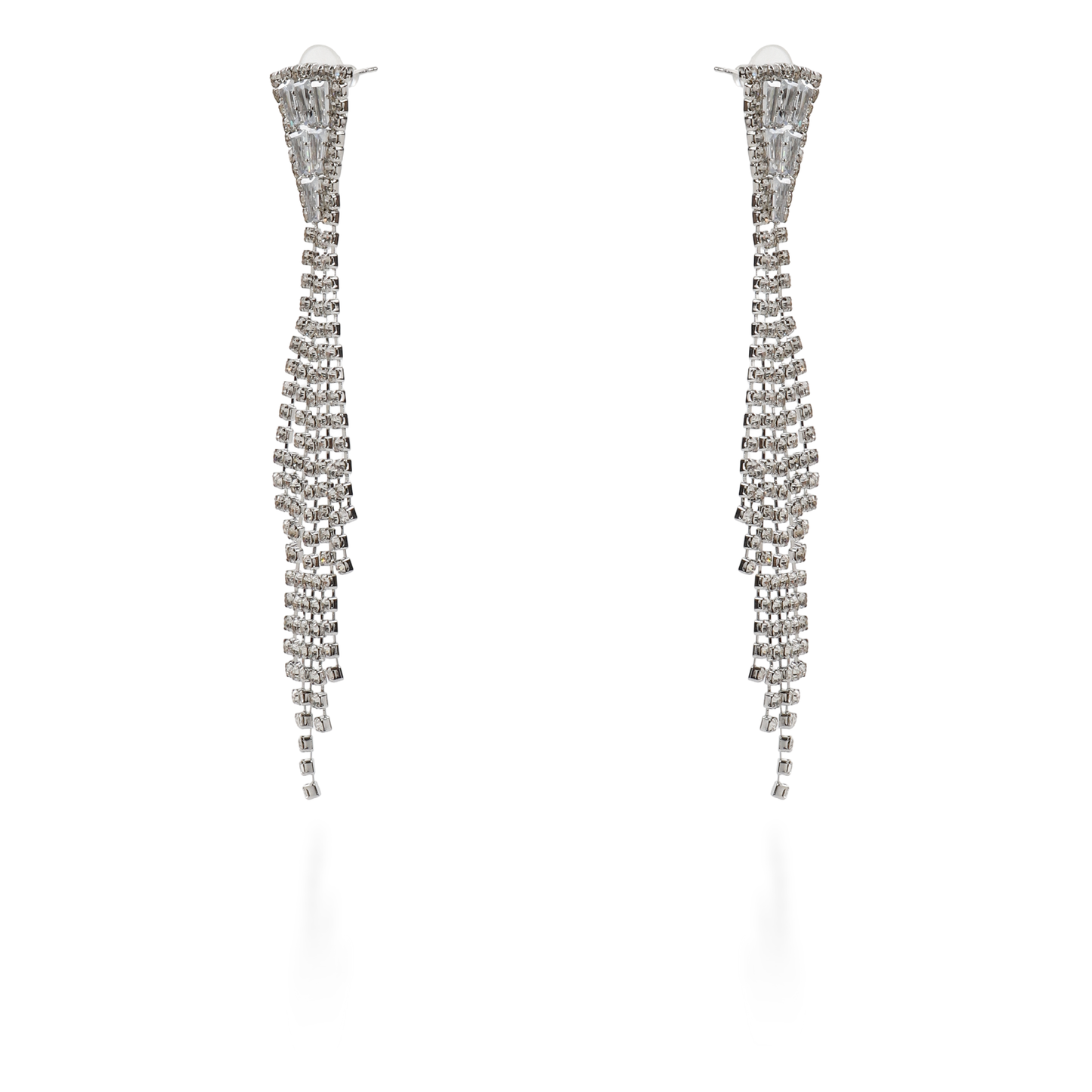 Σκουλαρίκια κρεμαστά με πέτρες ζιργκόν Catalina (Silver)