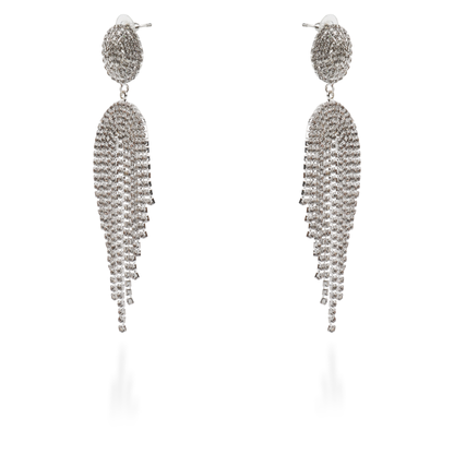 Σκουλαρίκια κρεμαστά με πέτρες ζιργκόν Enidy (Silver)