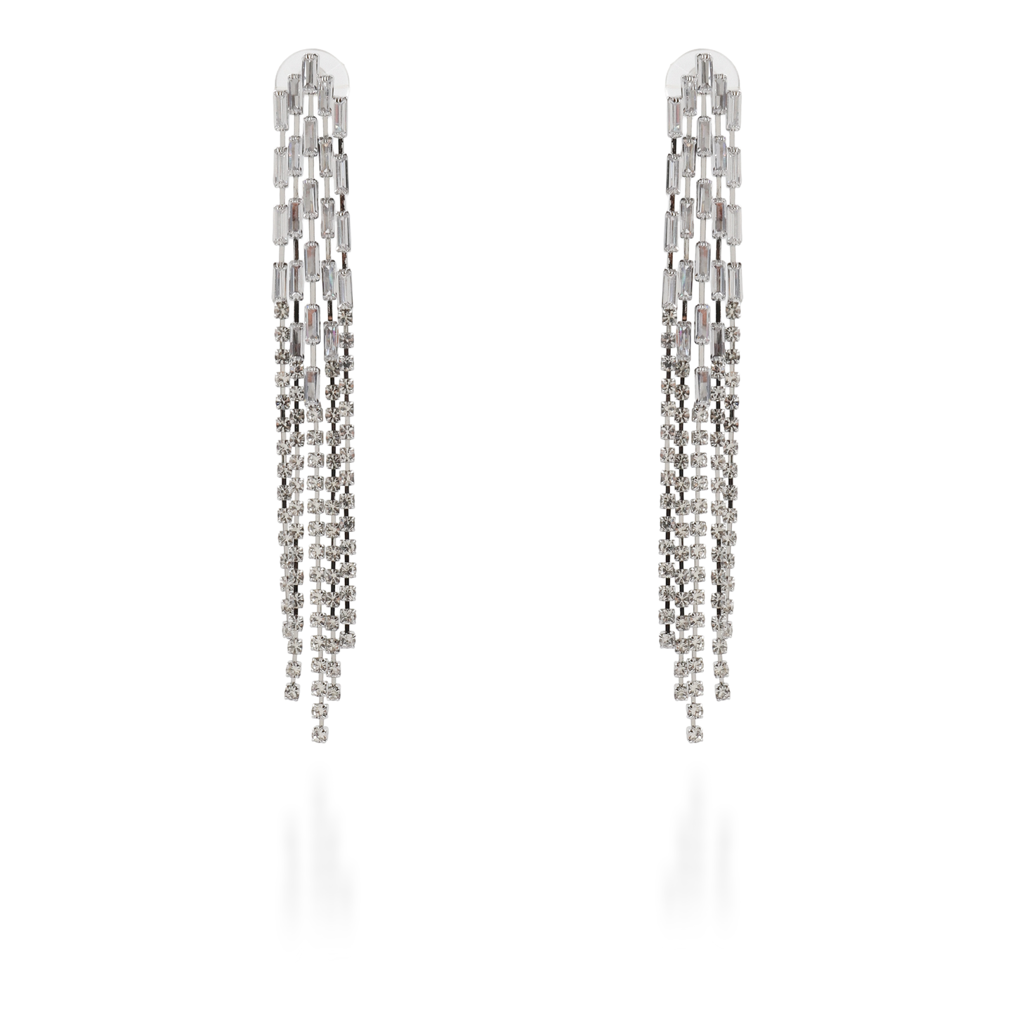 Σκουλαρίκια κρεμαστά με πέτρες ζιργκόν Ethalia II (Silver)