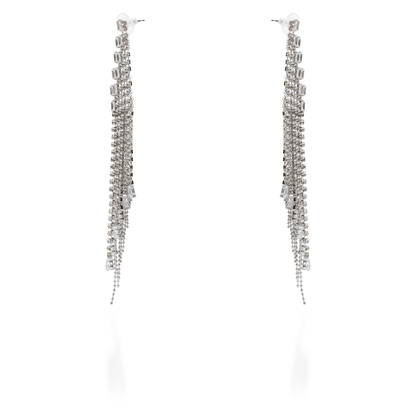 Σκουλαρίκια κρεμαστά με baguettes πέτρες ζιργκόν Mar and Mar Lorelei (Silver)