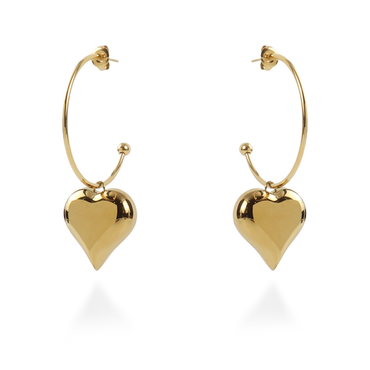 Σκουλαρίκια κρεμαστά καρδιά Mar and Mar Donetta Earrings από ανοξείδωτο ατσάλι