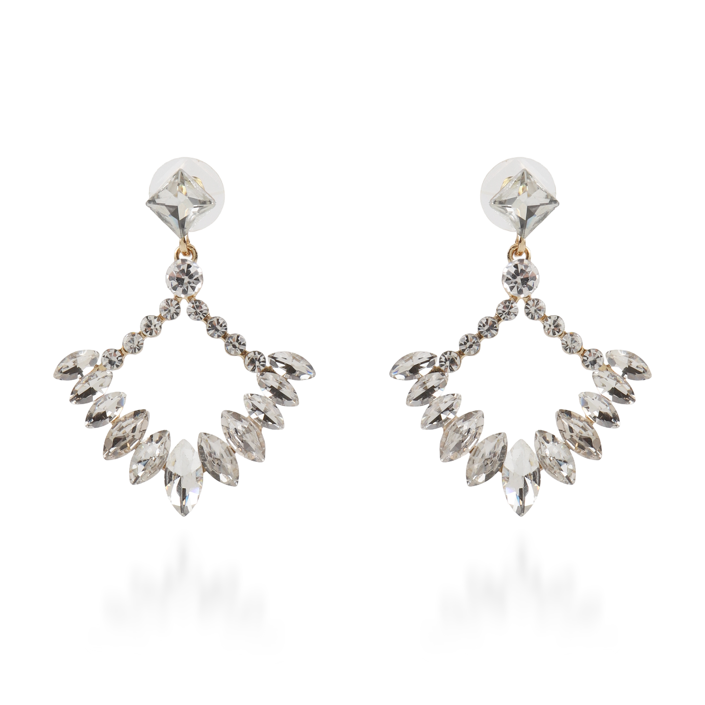 Σκουλαρίκια κρεμαστά με πέτρες ζιργκόν Mar and Mar Galena Rhombus