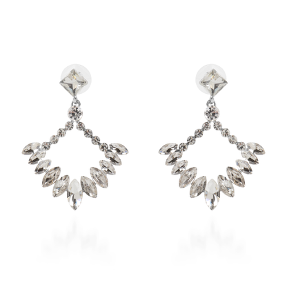 Σκουλαρίκια κρεμαστά με πέτρες ζιργκόν Mar and Mar Galena Rhombus (Silver)