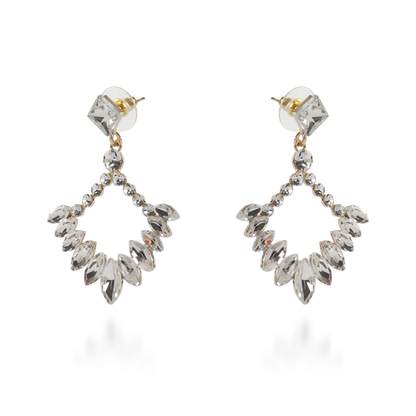 Σκουλαρίκια κρεμαστά με πέτρες ζιργκόν Mar and Mar Galena Rhombus