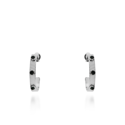 Σκουλαρίκια κρίκοι με πέτρες ζιργκόν Mar and Mar Arcadia Green από ανοξείδωτο ατσάλι