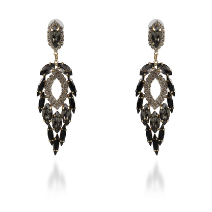 Σκουλαρίκια κρεμαστά με πέτρες ζιργκόν Nevelle (Black)