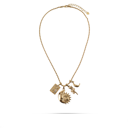 Κολιέ με charms και αλυσίδα twisted Mar and Mar Lamella από ανοξείδωτο ατσάλι