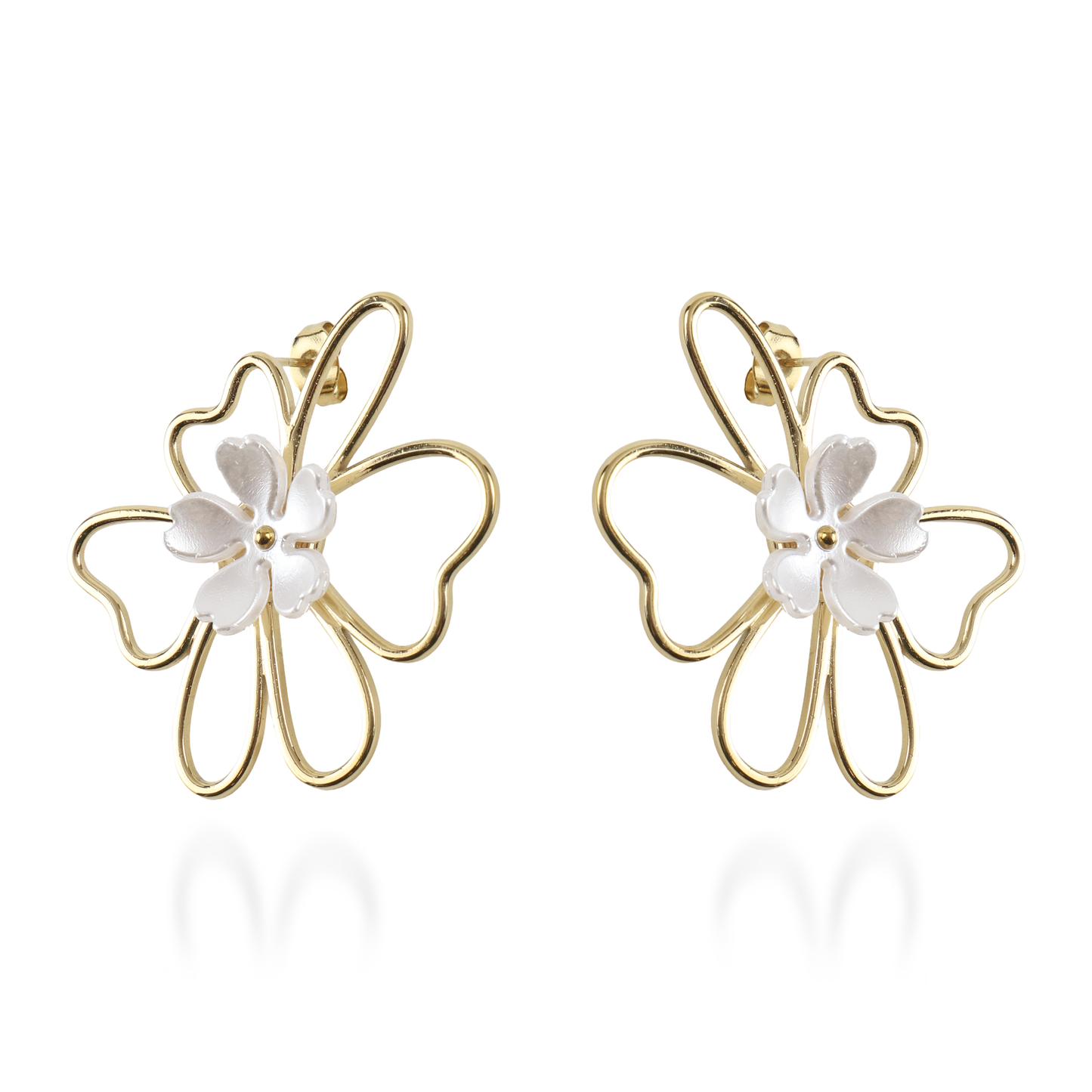 Σκουλαρίκια καρφωτά λουλούδια Mar and Mar Rosella από ανοξείδωτο ατσάλι