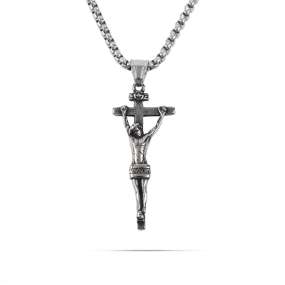 Ανδρικό κολιέ με σταυρό Mar and Mar Rashid από ανοξείδωτο ατσάλι