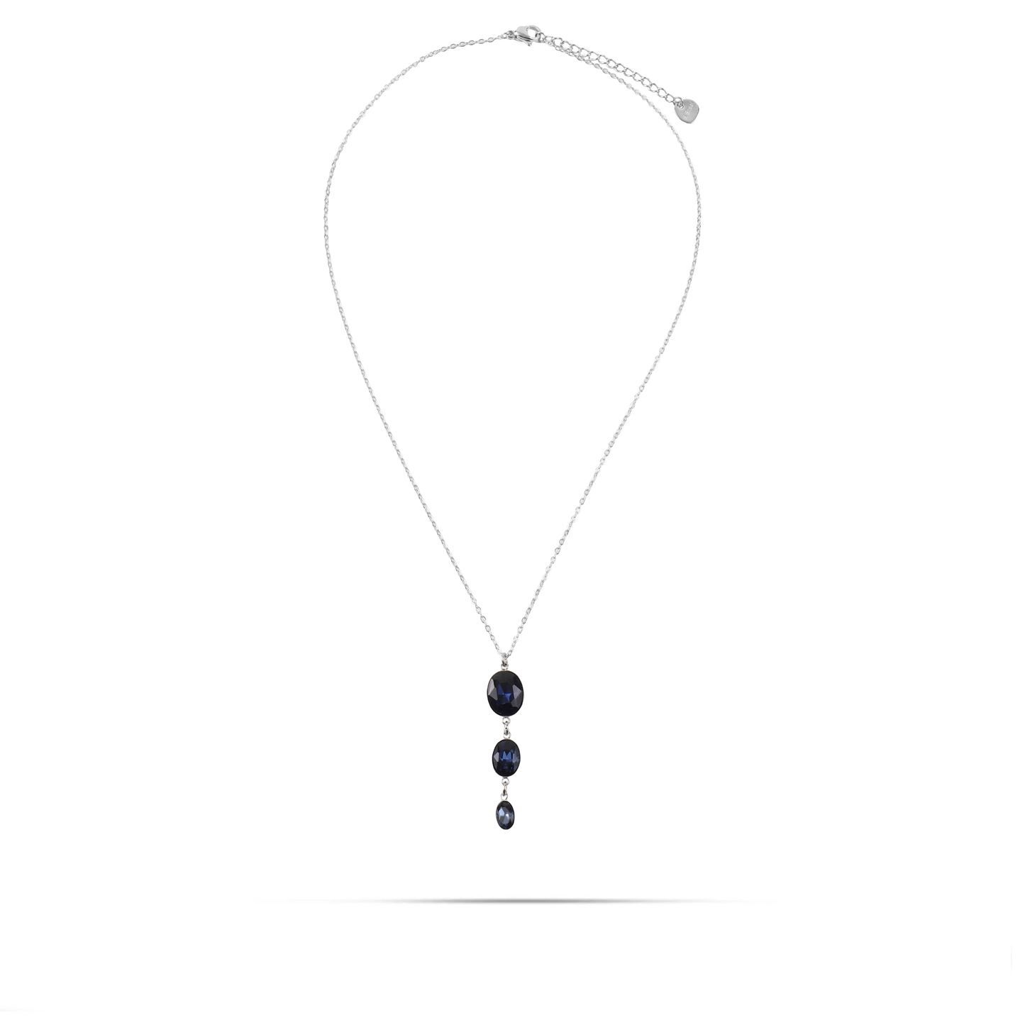 Κολιέ με πέτρα ζιργκόν Mar and Mar Amryn II Blue Silver από ανοξείδωτο ατσάλι