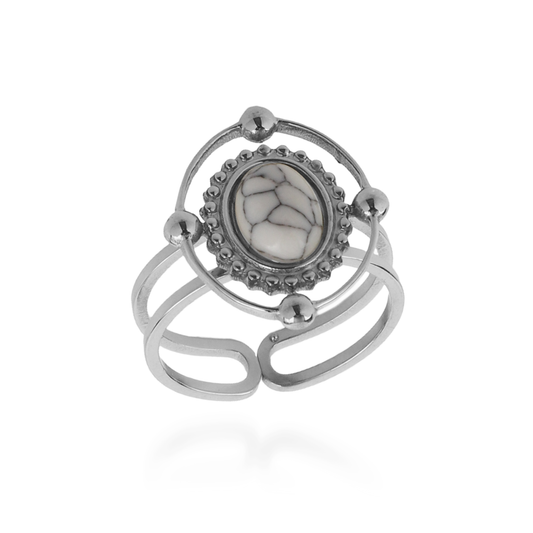Γυναικείο δαχτυλίδι Mar and Mar Amara Silver (White) από ανοξείδωτο ατσάλι