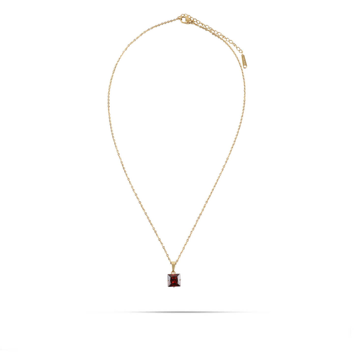 Κολιέ με πέτρα ζιργκόν Mar and Mar Zuzanna Cube (Red) από ανοξείδωτο ατσάλι