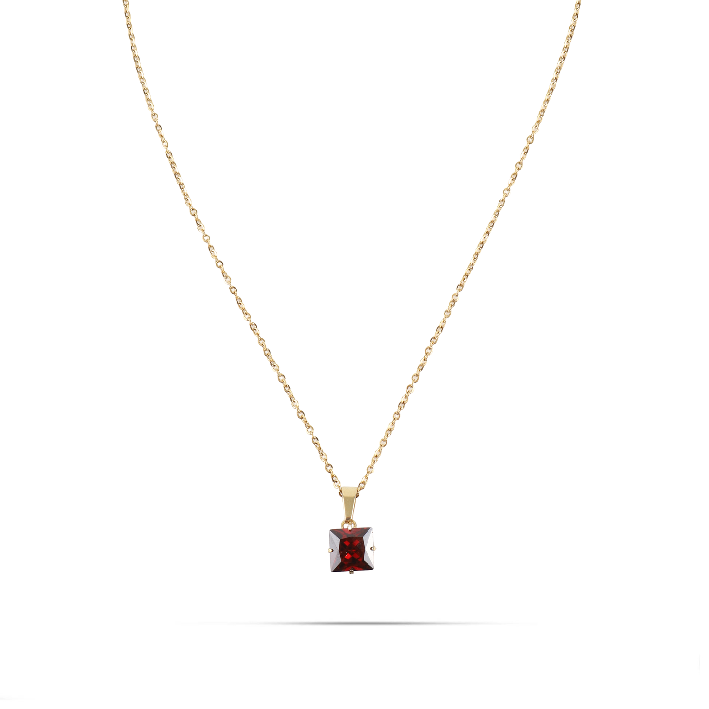 Κολιέ με πέτρα ζιργκόν Mar and Mar Zuzanna Cube (Red) από ανοξείδωτο ατσάλι