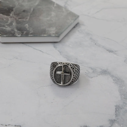 Ανδρικό δαχτυλίδι με σταυρό Mar & Mar Sintra από ανοξείδωτο ατσάλι