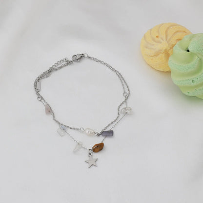 Αλυσίδα ποδιού με αστέρι Mar & Mar Star Anklet από ανοξείδωτο ατσάλι