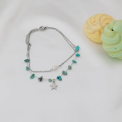Αλυσίδα ποδιού με αστέρι Mar and Mar Star Anklet από ανοξείδωτο ατσάλι