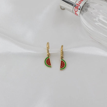Σκουλαρίκια κρεμαστά καρπούζι Mar &amp; Mar Watermelon από ανοξείδωτο ατσάλι