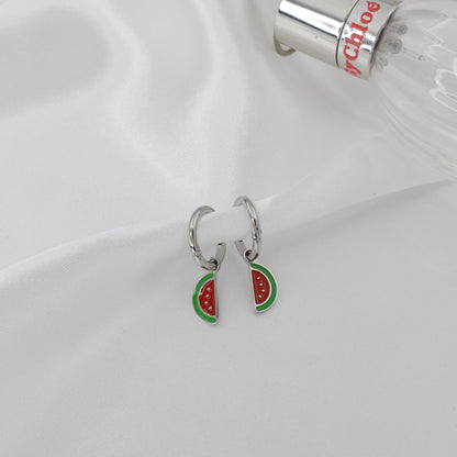 Σκουλαρίκια κρεμαστά καρπούζι Mar &amp; Mar Watermelon από ανοξείδωτο ατσάλι
