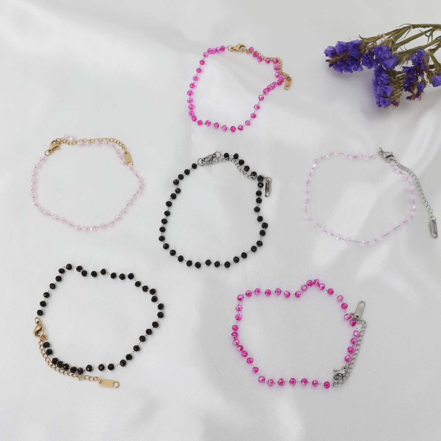 Αλυσίδα ποδιού με χάντρες Mar & Mar Priya Anklet από ανοξείδωτο ατσάλι