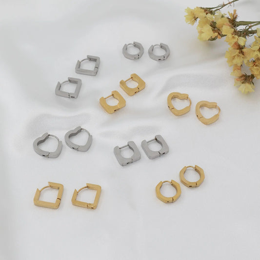 Σκουλαρίκια κρίκοι γεωμετρικοί Mar and Mar Mini Hoops ( Shape ) από ανοξείδωτο ατσάλι