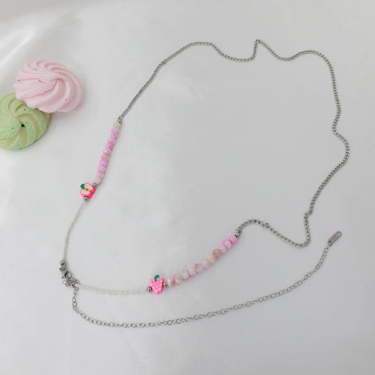 Αλυσίδα κοιλιάς/μέσης με χάντρες Mar and Mar Belly Chain Pink από ανοξείδωτο ατσάλι