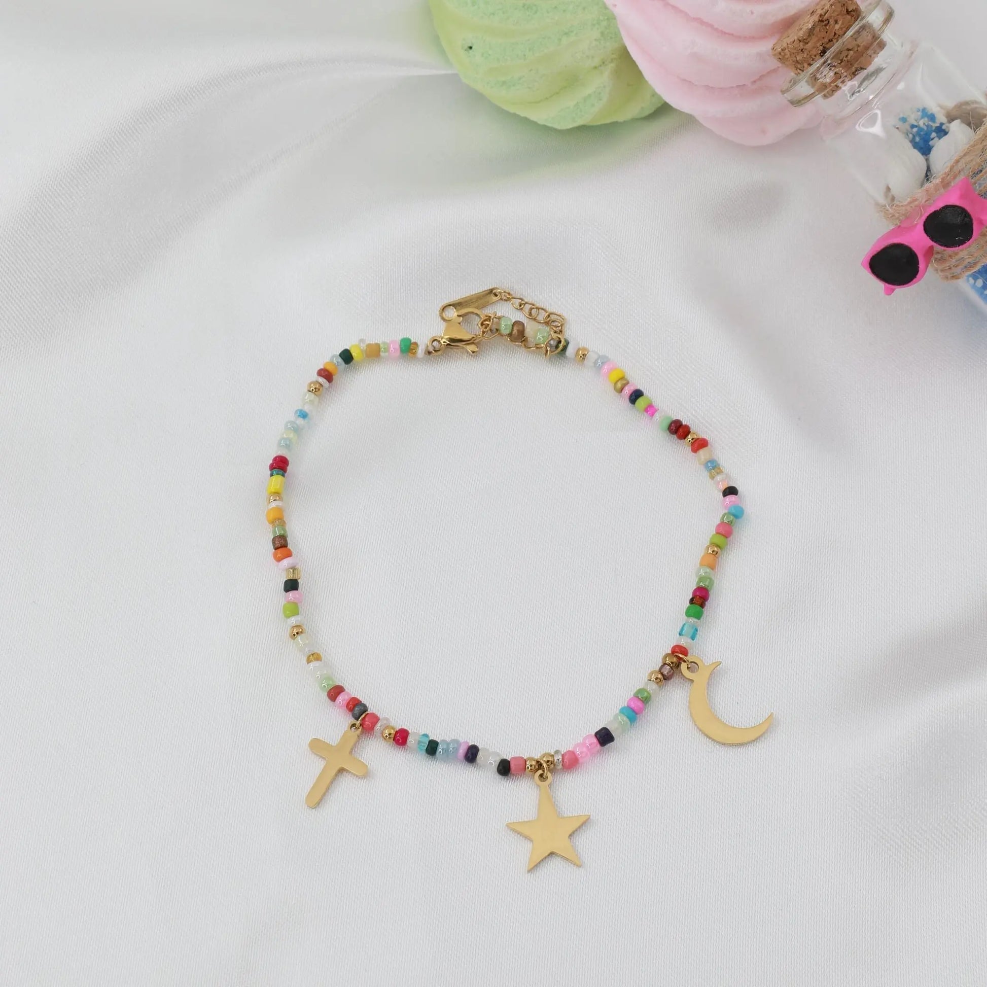 Αλυσίδα ποδιού με χάντρες Mar & Mar Silvana II Anklet από ανοξείδωτο ατσάλι