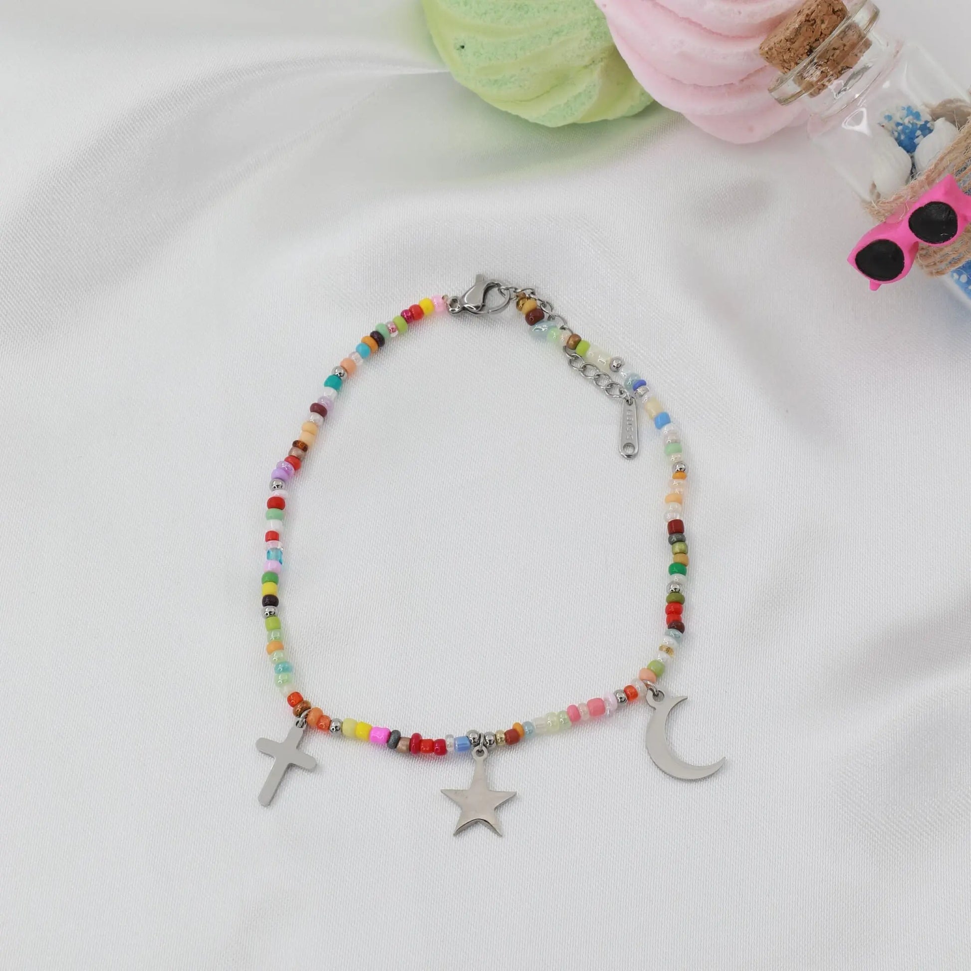 Αλυσίδα ποδιού με χάντρες Mar & Mar Silvana II Anklet από ανοξείδωτο ατσάλι