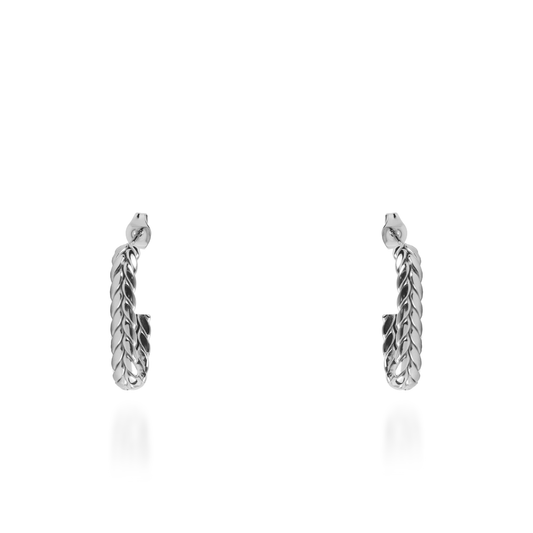 Σκουλαρίκια κρίκοι Mar and Mar Avillia Silver από ανοξείδωτο ατσάλι