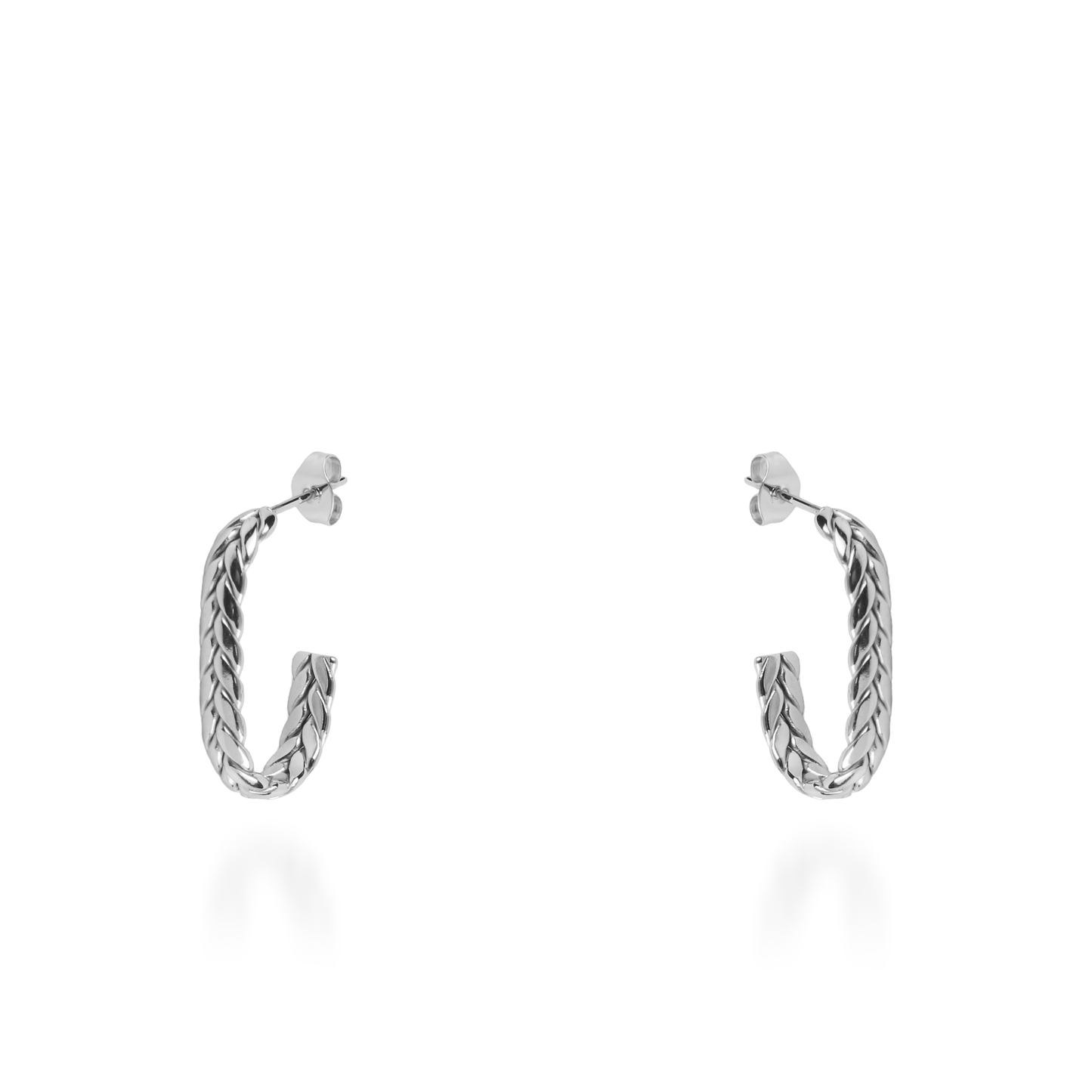 Σκουλαρίκια κρίκοι Mar and Mar Avillia Silver από ανοξείδωτο ατσάλι