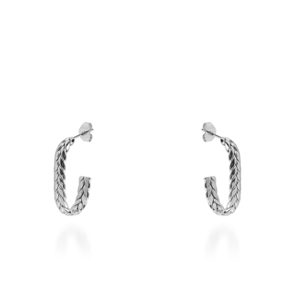 Σκουλαρίκια κρίκοι Mar and Mar Avillia Silver από ανοξείδωτο ατσάλι