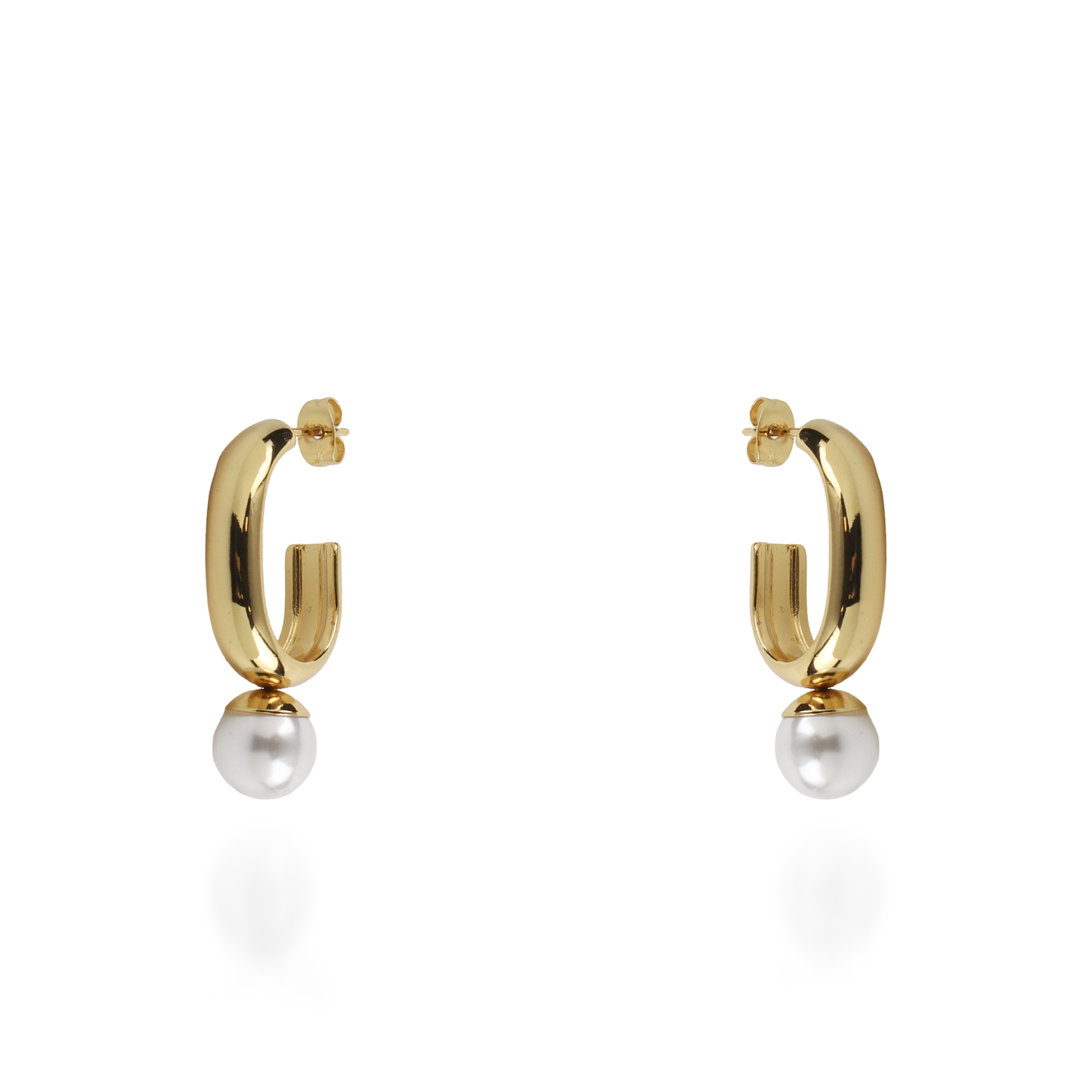 Σκουλαρίκια κρεμαστά με πέρλα Mar and Mar Zella από ανοξείδωτο ατσάλι