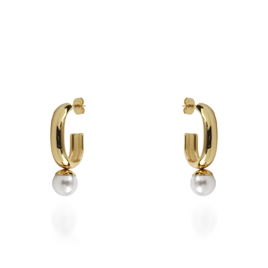 Σκουλαρίκια κρεμαστά με πέρλα Mar and Mar Zella από ανοξείδωτο ατσάλι