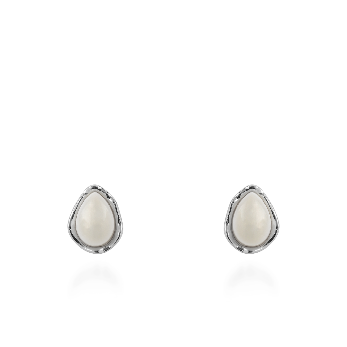 Σκουλαρίκια καρφωτά δάκρυ με πέρλα Mar and Mar Adelina Teardrop Silver από ανοξείδωτο ατσάλι