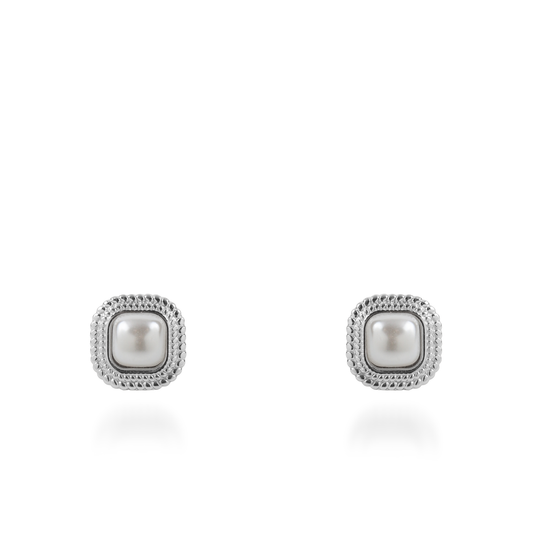 Σκουλαρίκια καρφωτά με πέρλα Mar and Mar Lumen από ανοξείδωτο ατσάλι