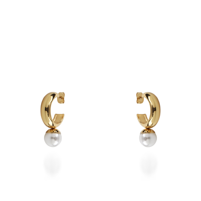 Σκουλαρίκια κρεμαστά με πέρλα Mar and Mar Alcyra από ανοξείδωτο ατσάλι