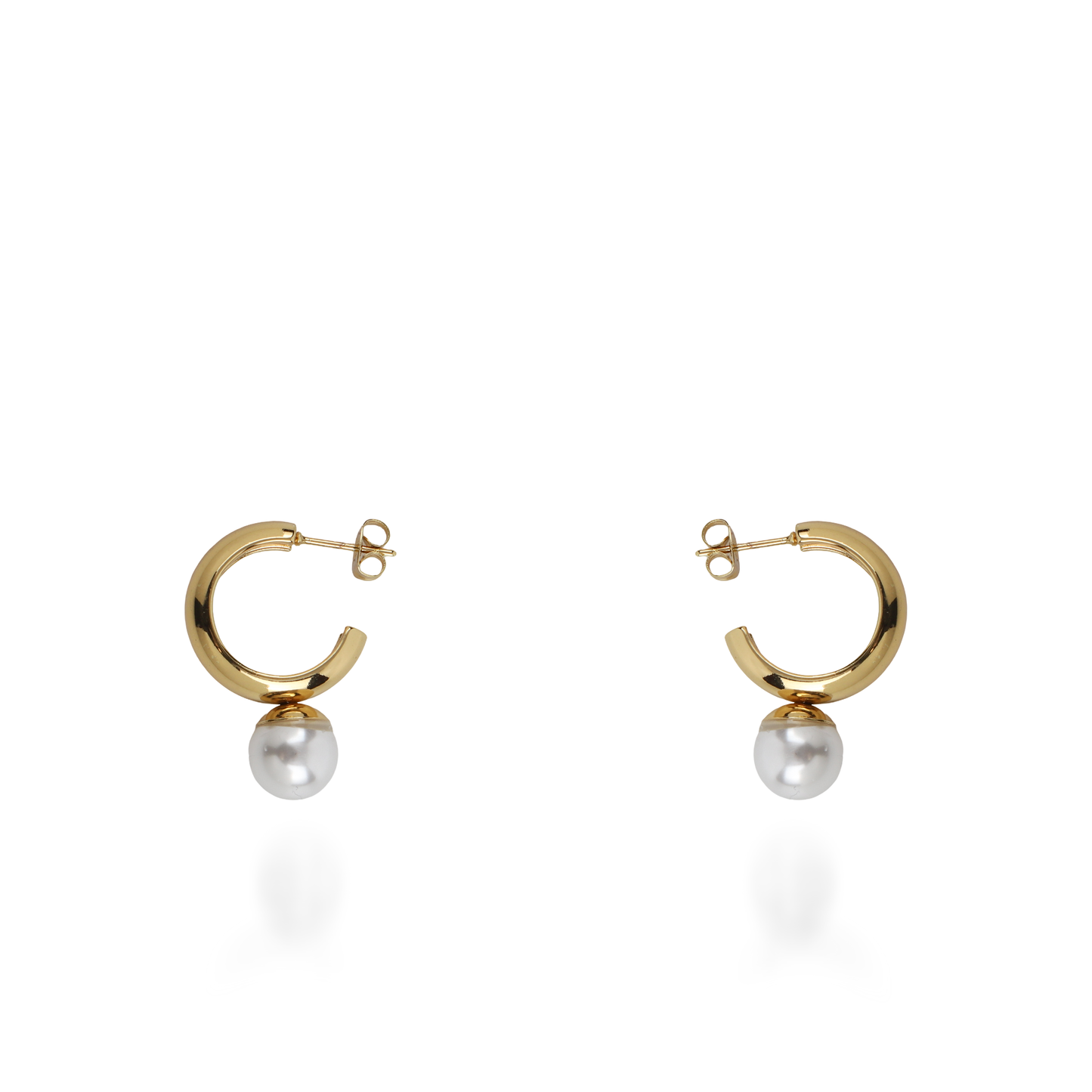 Σκουλαρίκια κρεμαστά με πέρλα Mar and Mar Alcyra από ανοξείδωτο ατσάλι