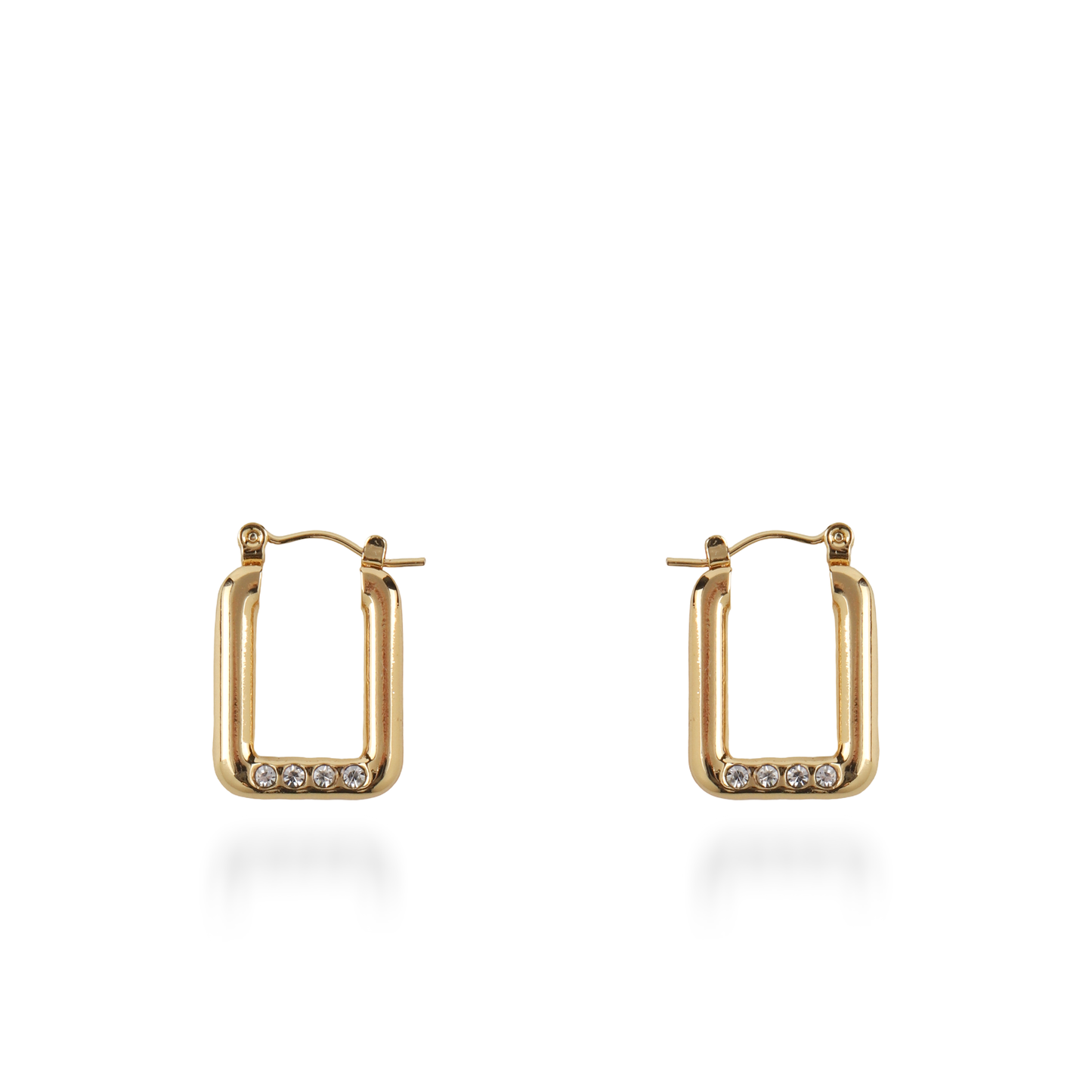 Σκουλαρίκια κρίκοι με ζιργκόν Mar and Mar Fiory από ανοξείδωτο ατσάλι